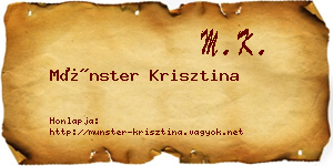 Münster Krisztina névjegykártya